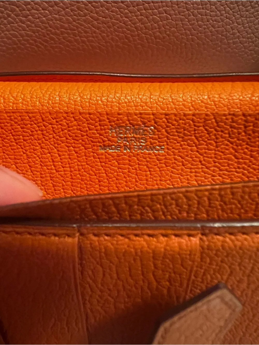 Hermès Bearn Soufflet Wallet Orange Epsom Leather